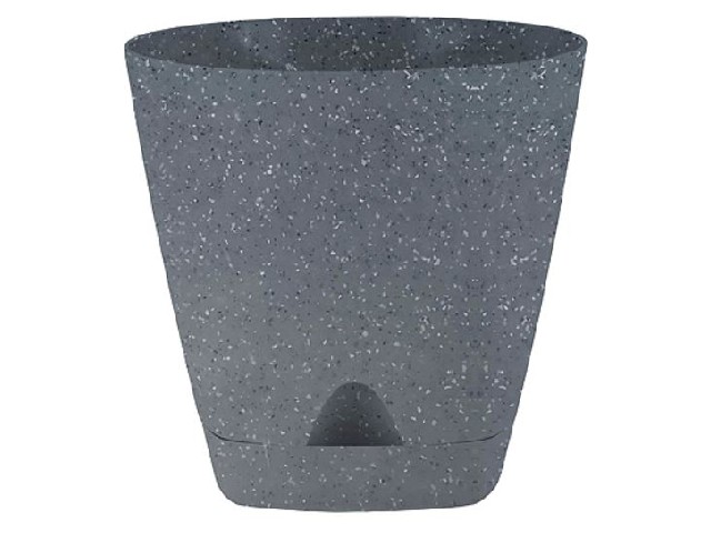 Горшок для цветов InGreen Amsterdam D140мм 1,35л с прикорневым поливом, тёмный камень